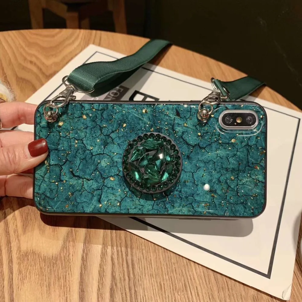 

For Samsung s8 s9 plus s10 lite s10e note 8 9 note9 Fancy diamond Cute phone case handbag style soft flake cover