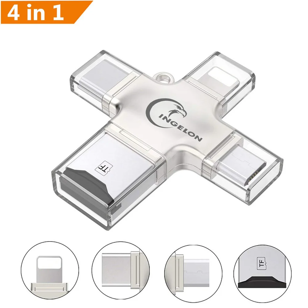 Ingelon New Arrial 2018 Metal Micro SD Card Reader microsd TF memory Card adapter for ios usb c micro Android phone PC Reader (1)