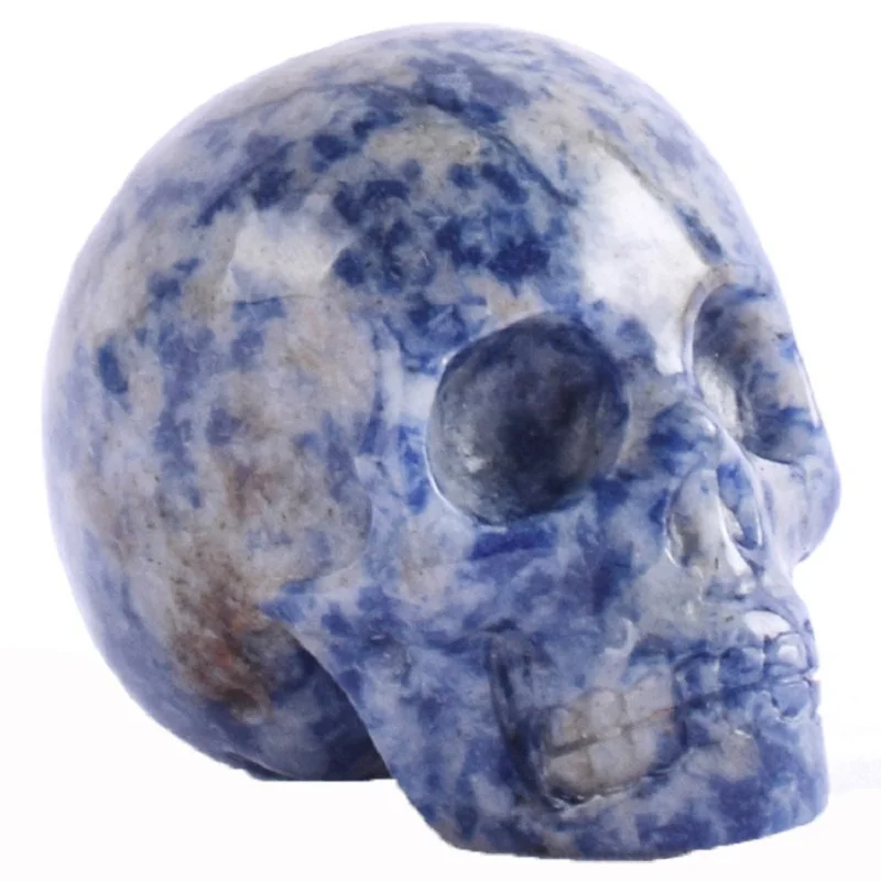 

2.0inch Natural Quartz mineral Carved Skull Crystal Reiki Healing Stone Statue Collectible Figurine