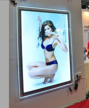 

Clear Crystal Poster Frame Screw Wall Mounted Picture Acrylic Frame with LEDs