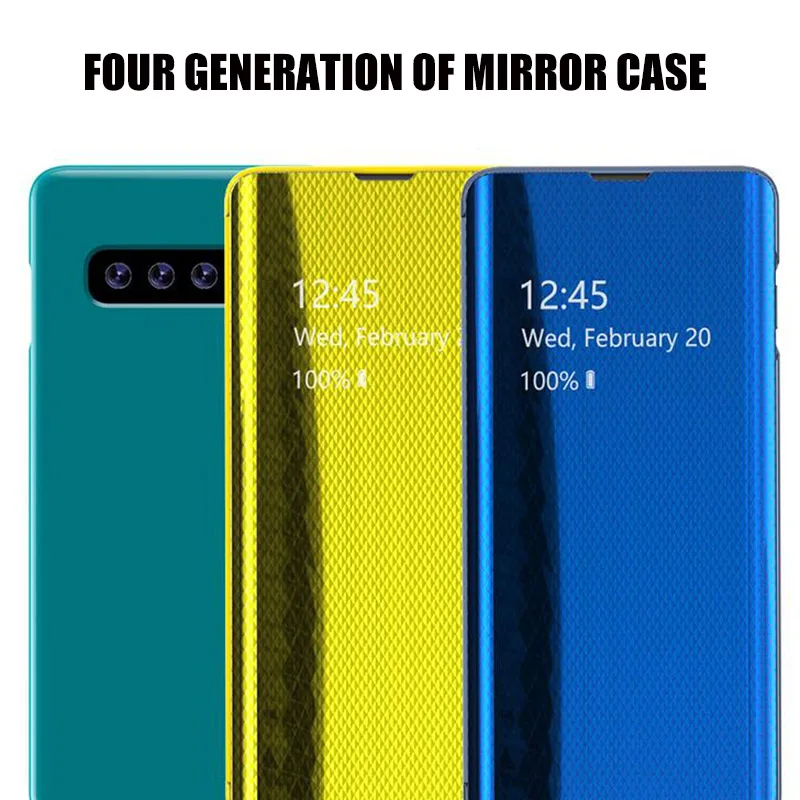 Умный прозрачный зеркальный флип-чехол для samsung Galaxy S10 Plus S10e чехол Роскошный
