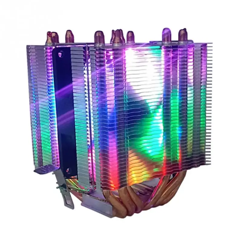3/4 دبوس LED RGB مروحة Coolling وحدة المعالجة المركزية برودة PC ألعاب الحرارية غرفة التبريد إنتل المقبس LGA 1156/1155/1150 /775 AMD FM1/AM3/AM2/AM4