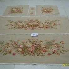 Французский Aubusson руки шерстяные диван и стул Обложка Установить 1:4 с оружием, aubusson Шелковый диван крышка комплект, розовый, красный