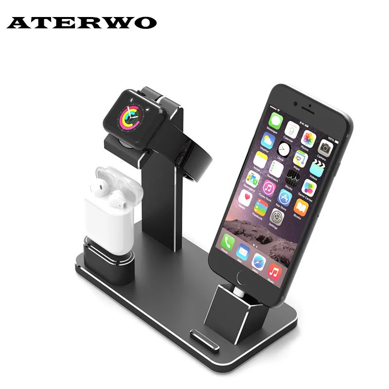 ATERWO зарядная док станция Подставка держатель для AirPods IPad Air Мини Яблоня часы 38 мм 42
