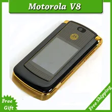 Восстановленное в исходном разблокирована motorola razr v8 мобильного телефона золота с 512 или 2 ГБ встроенной памяти роскошный версия бесплатная доставка