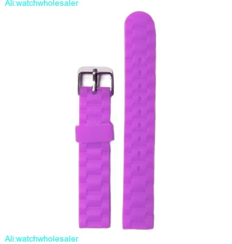 16mm Purple Daffodil Silicone Jelly Rubber Ladies Watch Band Straps WB1060I16JB