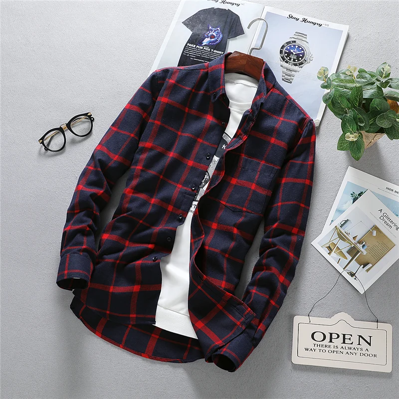 Mens Long Sleeve Shirt Solid Oxford Dress With Left Chest Pocket Male Casual Regular-fit Tops Button Down Shirts long sleeve shirt men casual shirt