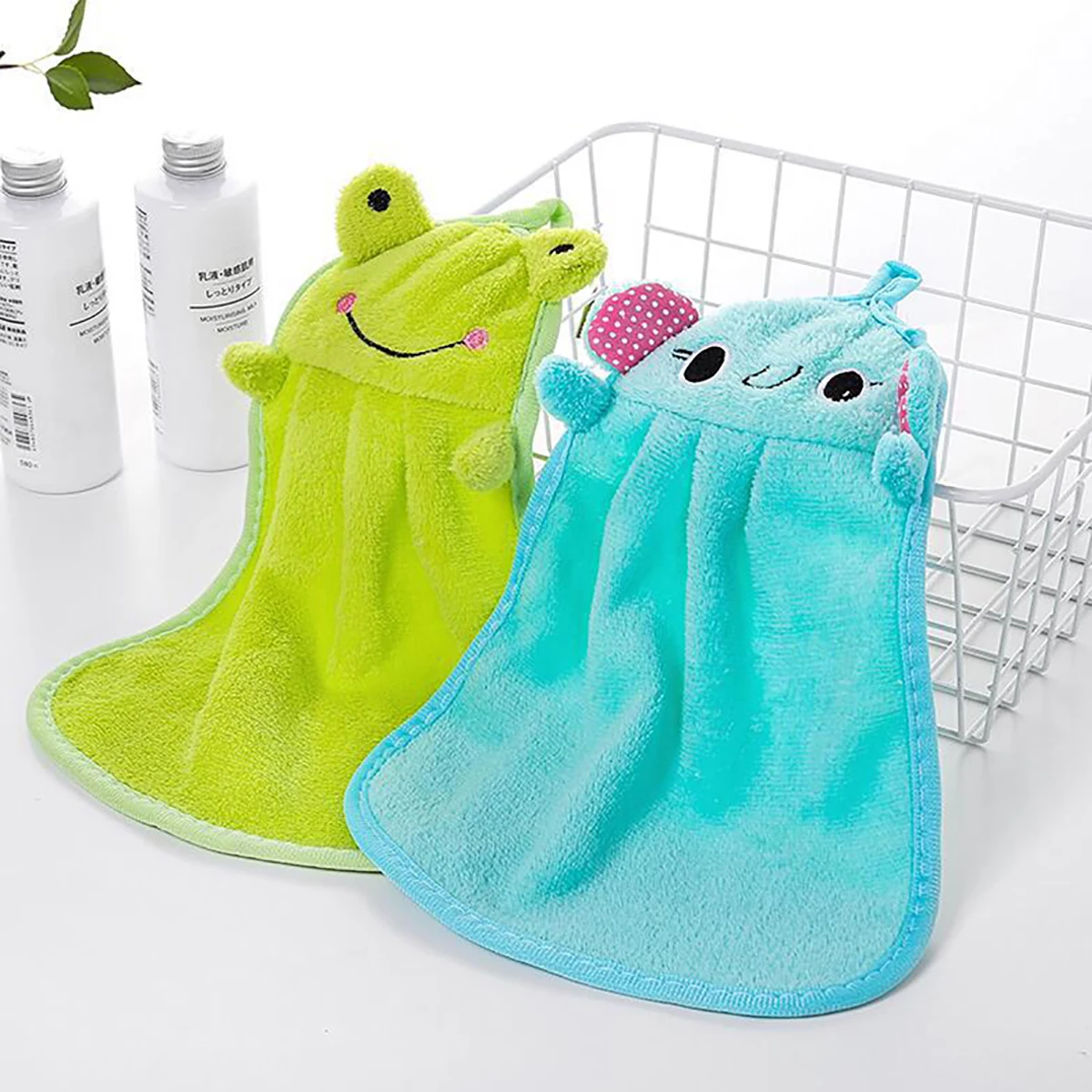 Экологически чистое мягкое Коралловое бархатное полотенце с животными из мультфильмов, можно повесить Кухонное полотенце для уборки