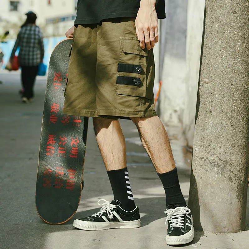 Летние мужские шорты в повседневном стиле карманы, набедренный хоп мужские шорты Карго Харадзюку мужские спортивные военные джоггеры шорты Уличная одежда