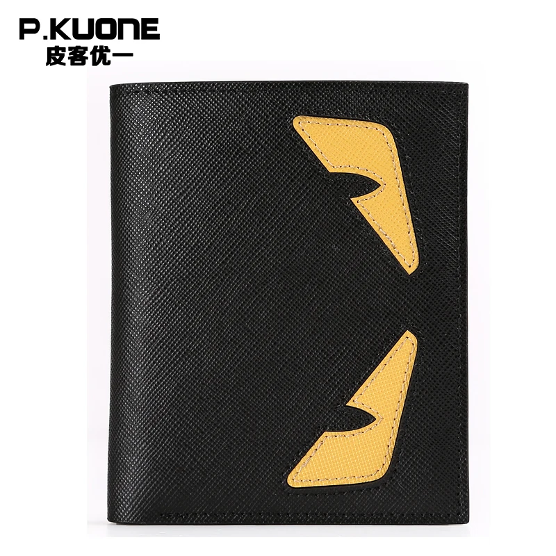 

Character Wallet Genuine Leather Men Wallets Money Clip Designer Purses Luxury Brand Wallet For Male Short Wallet Men Bag