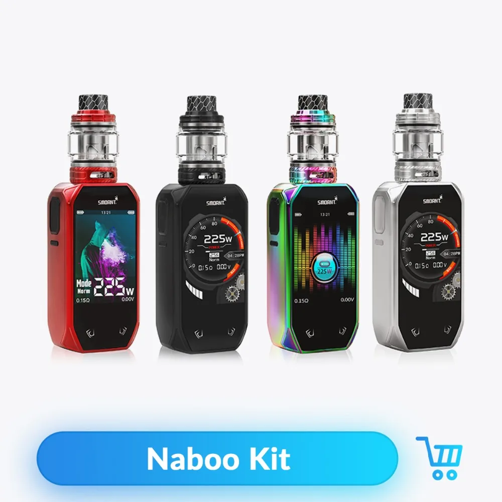 

Original Smoant Naboo Starter Kit Max 225W 2.4 Inch Screen with Tank Atomizer No 18650 Battery E Cigarette Box Mod Pen Vape Kit