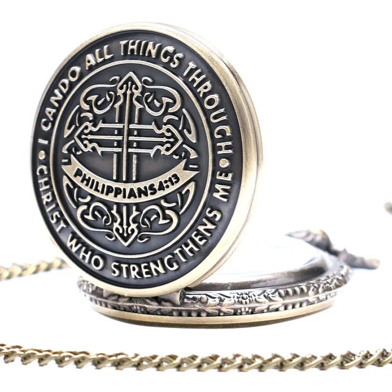 I Can Do All Things Through Christ Who Strengthens Me Bible Philippians 413 God Jesus Christian Pocket Watch Religious Pendants 2018 (4)