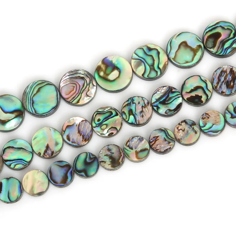 

10/12/15mm Approx 25-39pcs Round Natural Stone Beads Black Lip Sea Shell Beads For Jewelry Making Bracelet DIY Jewelry Findings