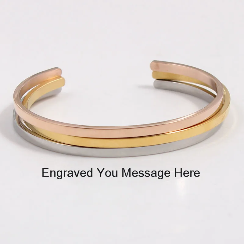 

Wholesale 2017 Hot Stainless Steel Bracelet Bangle Customized Jewelry Positive Inspirational ID Bracelet Cuff Bangle For Women