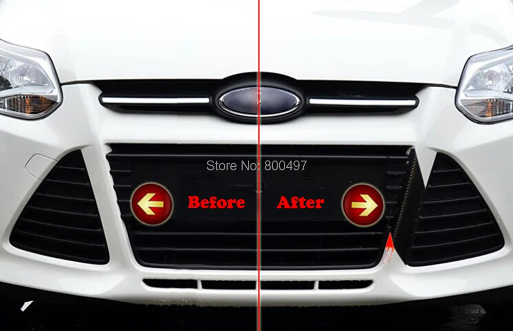 

Car Styling Carbon Fiber Vinyl Sticker Grill Decoration Shark Teeth Creative Sticker for Ford Focus MK3 2011 20124
