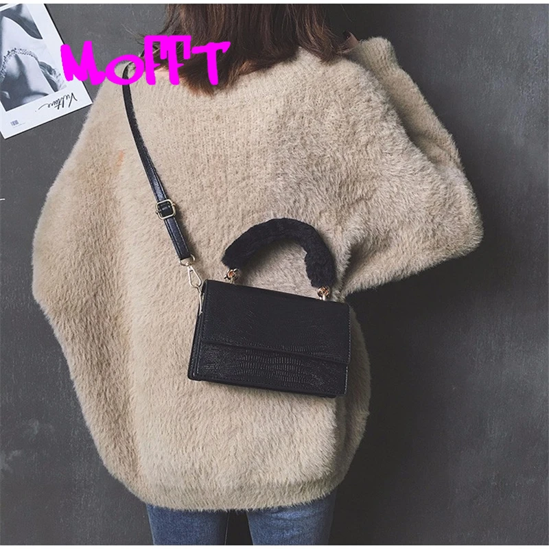 MOFFT для женщин длинные Сумки из искусственной кожи плеча Crossbody вечерние фетр дамы