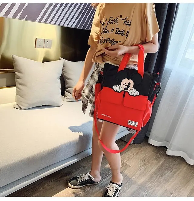 Mickey Handbag Nylon Women Bag Cute Large Capacity Female Shoudler Bag Kids Girl Boy Crossbody Bag Tote Bolsa Feminina