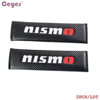

Ceyes Car Styling Case For Nissan Nismo Qashqai Tiida Teana Auto Seat Belt Cover Carbon Fiber Car-Styling Car Accessories 2pcs