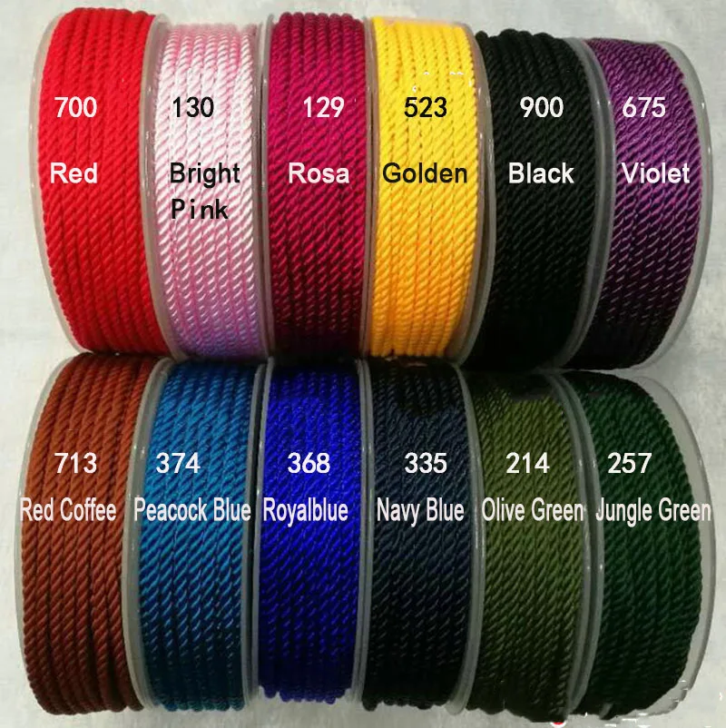 

3mm Twisted Twine Milan Cord+DIY Jewelry Accessories Macrame Rope Bracelet Necklace String Cords 7m/roll