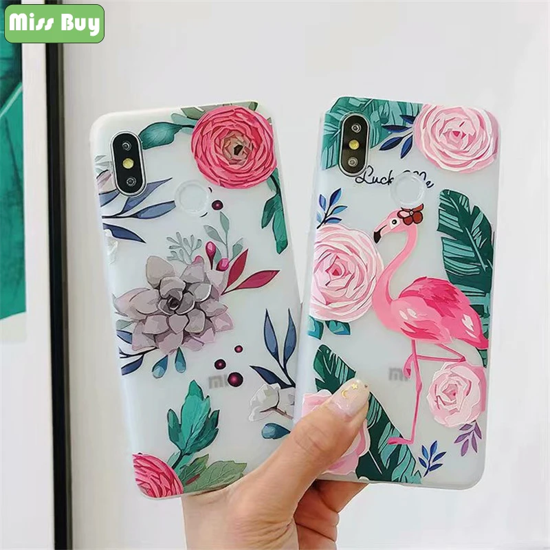 Missbuy Cute Flamingos Phone Case for Xiaomi Redmi Note5 5A Pro Back Cover Shockproof Silicone Fundas 4X Note 5 |