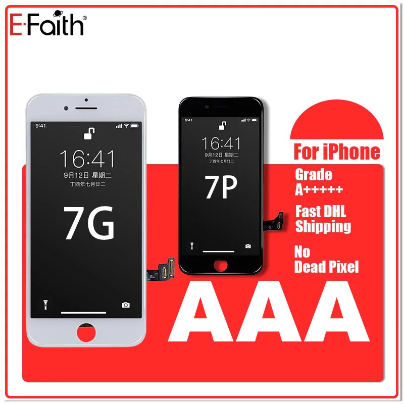 

E-Faith 20PCS Grade A+++ LCD For iPhone 7 7G 7Plus LCD Replacement Touch Screen Digitizer Assembly Display No Dead Pixel Display