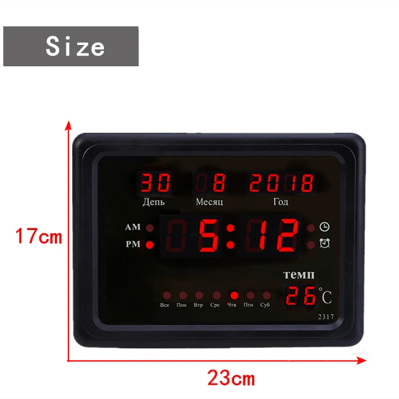 Русский Настольный светодиодный цифровые часы с календарем современный дизайн электронный будильник с термометром спальня/гостиная настенные часы