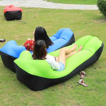 

Drop shipping Garden Sofas Fast Inflatable Sofa Lazy bag Air Bag Camping Portable Air Sofa Beach Bed Air Nylon Banana Sofa