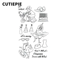 Fat Lady Dancing Transparent Clear Stamps for Scrapbooking DIY Silicone Seal Photo Album Decor Embossing Folder Template Sheets