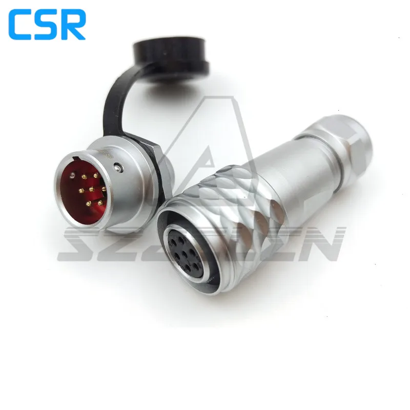 

WEIPU SF12 7pin Waterproof connector , Metal pull self-locking connector 7 pin plug and socket , 12mm Panel Mount Connector
