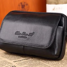 Для мужчин из натуральной кожи из натуральной коровьей кожи мобильного телефона чехол для карманного портмоне с ремешком в стиле «хип поясная сумка подарка отцу