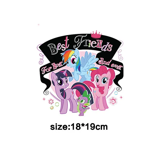 Мультфильм Радуга мой маленький пони теплопередача глажка наклейки Патчи для одежды diy украшения аппликация для футболки детей женщин - Цвет: My Little Pony-2L