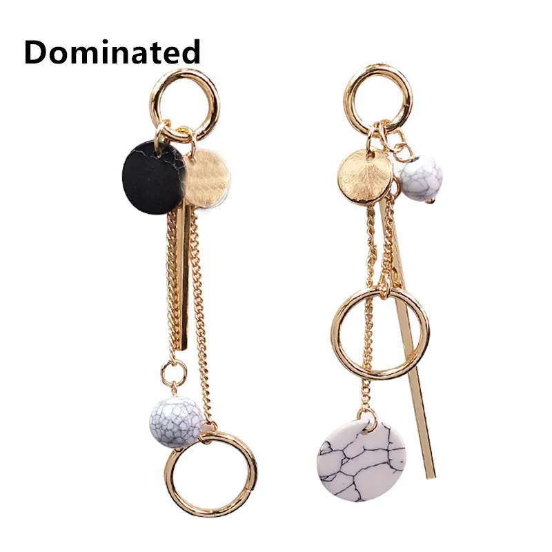 

2017 New Fashion Style Long Earrings Wholesale Asymmetric Circular Texture
