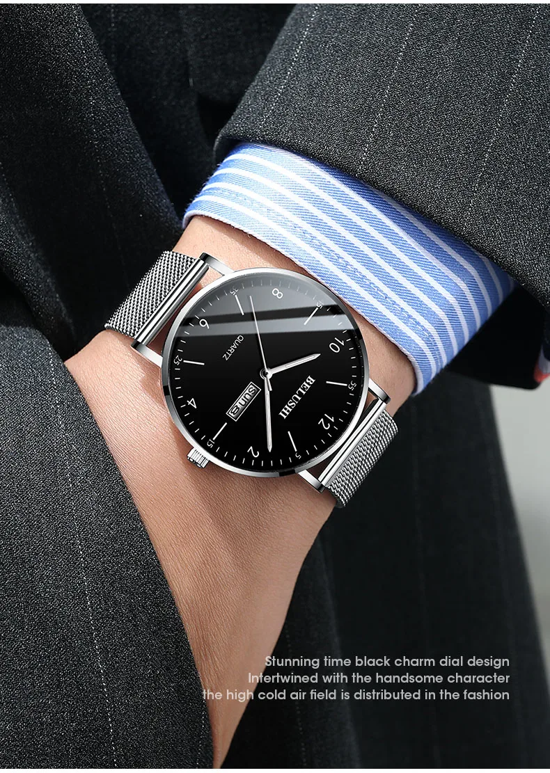 Мужские наручные часы, мужские классические деловые кварцевые часы, роскошные Брендовые мужские часы, наручные часы, мужские часы