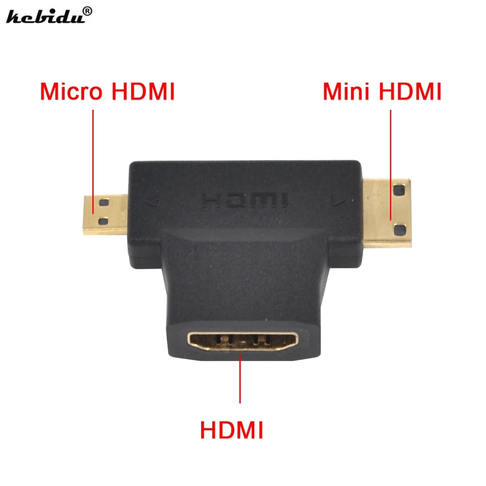 Kebidu 20 штук 3 в 1 V1.4 high Скорость 1080 P HDMI Женский к Mini/разъем Micro HDMI адаптер конвертер Тип D C для HDTV