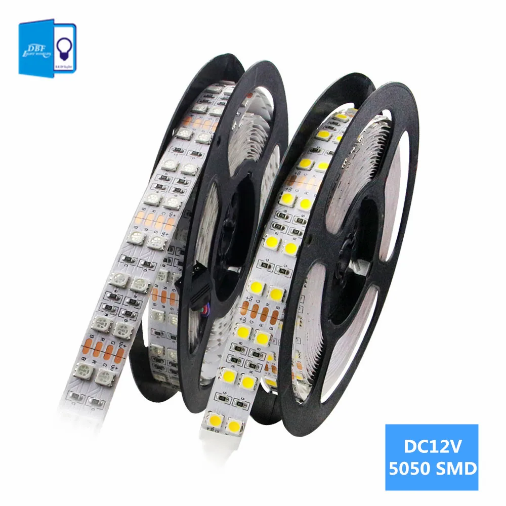 

[DBF]DC 12V 5M 5050 SMD 600leds IP67 Waterproof RGB LED Strip Light IP20 Double Row 120LED/m White/Warm White LED Flexible Light