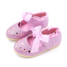 Г. Лидер продаж, кожаная обувь с кружевом для девочек весенне-Осенняя детская обувь принцессы для девочек модная детская обувь на плоской подошве с бриллиантами внутри 13-15 см