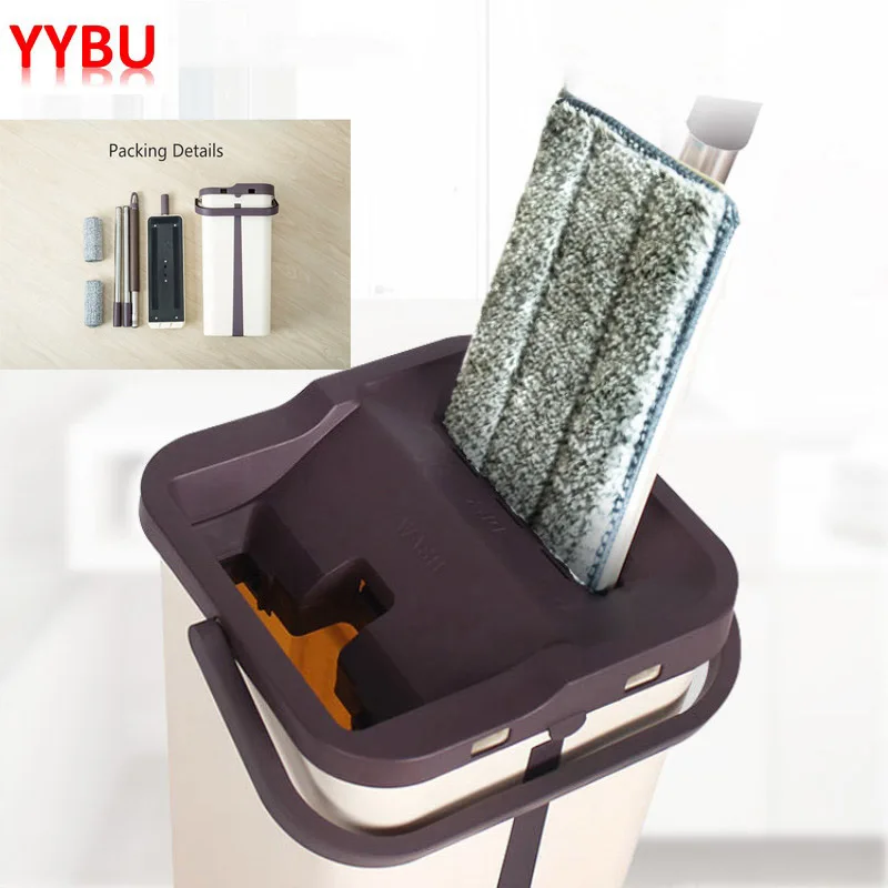 

YYBU Self-cleaning Floor Mop Bucket Squeeze Cleaning Floor Magic Spin Mop Cleaning Floor Mop Holder Floors Cleaning Tools