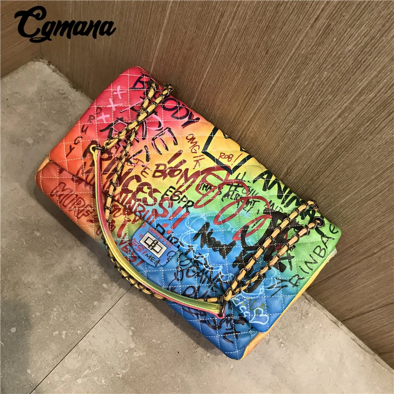 CGmana المرأة حقيبة 2018 جديد اللون الكتابة على الجدران المطبوعة الكتف أكياس كبيرة أزياء حقائب السفر الكبيرة النساء العلامة التجارية الفاخرة سلس... CGmana المرأة حقيبة 2018 جديد اللون الكتابة على الجدران المطبوعة الكتف أكياس كبيرة أزياء حقائب السفر الكبيرة النساء العلامة التجارية الفاخرة سلس...