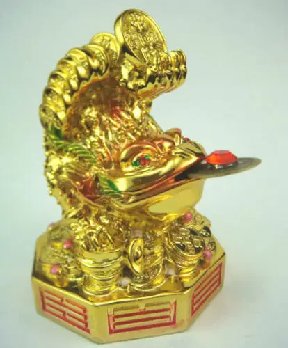 

NEW Feng Shui Bagua Three Legged money Toad Frog Wealth Luck D1007