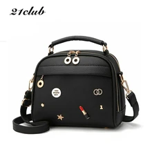 21club brand 2017 women cute sequined appliques totes handbag hotsale ladies purse flap casual messenger crossbody shoulder bags
