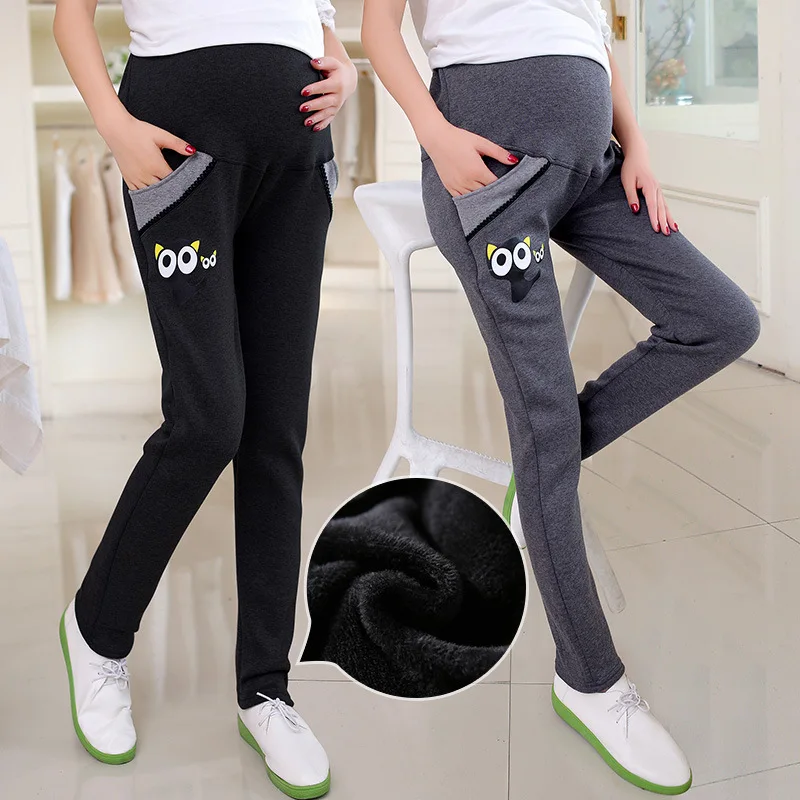 

Black Maternity Trousers Winter Autumn Adjustable Belly Casual Pants L-2XL Comfortable Clothes Pregnancy 2018 Sport Trousers