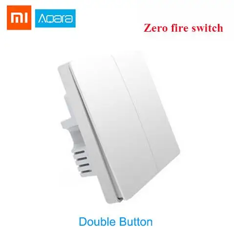 Умный Домашний Светильник Xiaomi Aqara Mijia с одним пожарным проводом ZigBee, беспроводной ключ, настенный выключатель через приложение для смартфона - Цвет: Wall Double Key Z