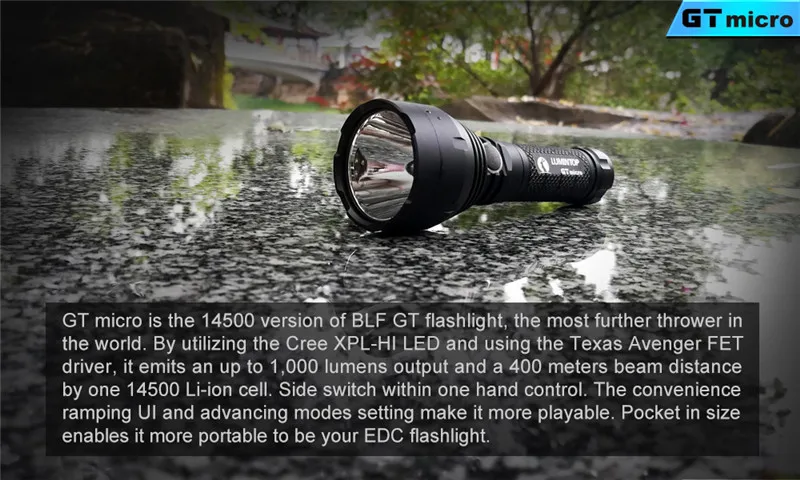 LuminTop GT Micro 1000lm High Power LED Flashlights 400m  Aluminum Alloy Searchlight EDC 14500 Waterproof Torch Light (7)