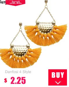 Danfosi Brand Semicircle Style Metal Long Earrings For Women Big Jewelry Gold-Color Ball Stud Earrings Punk Pendientes