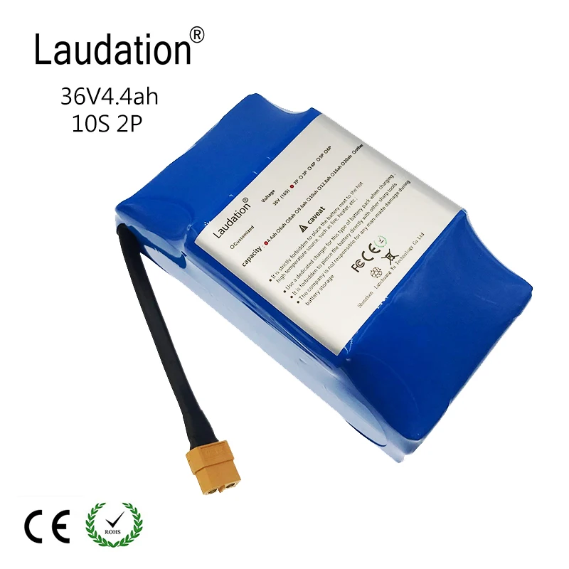 Laudation 4.4Ah 36 v 18650 литий-ионный аккумулятор 10S2P для баланса Скутер 2 колеса+ 2A зарядное устройство