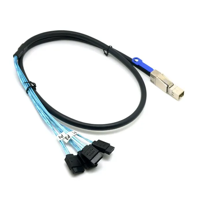 

10 pieces/lot External Mini SAS HD 4x SFF-8644 to 4 SATA 7PIN 6Gbps Hard Disk data server Raid Cable 100cm 1m