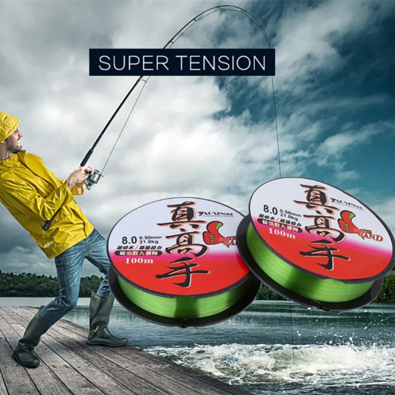 Pesca com Mosca Acessórios para o Inverno m de Pesca de Nylon Fio de Pesca 100 Linha 0.4 #8 # Líder Corda Cordão Linhas 4 #-8 # líder fio cabo de pesca