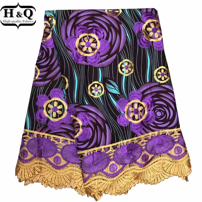 

100% Cotton Embroidered Lace High Quality African Print Wax Lace Fabric 6 Yards/Piece Guipure Lace With Stylish Design For 2019