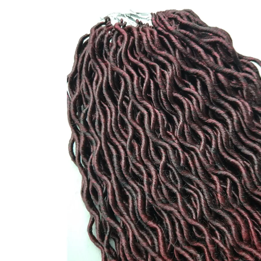 Pervado волосы синтетические мягкие Faux locs Curly вязание крючком косички волосы для наращивания 22 дюймов 24 пряди/пакет Бург Омбре богиня прическа