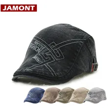 [JAMONT] НОВАЯ шапка s берет для мужчин хлопок французская шляпа Повседневная плоский козырек Boina Hombre старинная газета Кепка Casquette